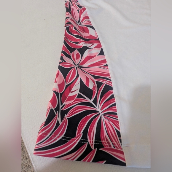 Tail Women's Novelist Floral Sleeveless Too Ladies Sz L Golf 1/4 Zip White EUC - Picture 11 of 13